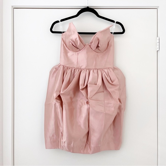 NWOT Zimmermann Matchmaker Bustier Wool-Silk Blush Pink Mini Dress 0 - Picture 2 of 16